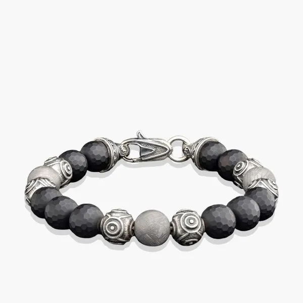 Monomyth Black Onyx Meteorite Beaded Bracelet Hudson Valley Goldsmith New Paltz, NY