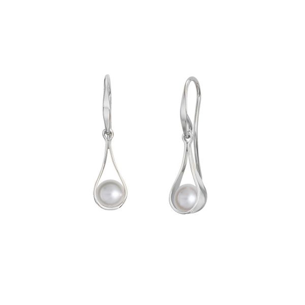 Sterling Silver Pearl Swing Earrings Hudson Valley Goldsmith New Paltz, NY