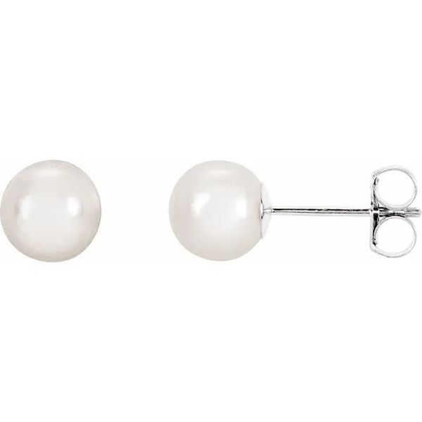 White Akoya Pearl Stud Earrings Hudson Valley Goldsmith New Paltz, NY