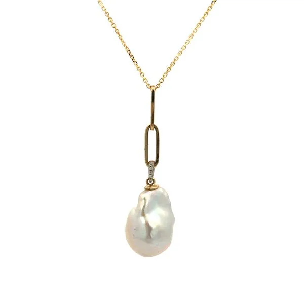 Baroque Pearl Drop Pendant Necklace Hudson Valley Goldsmith New Paltz, NY