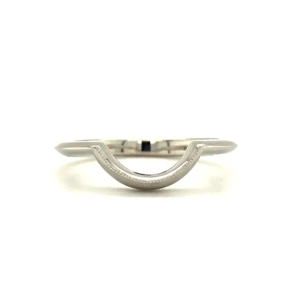 Lady's Platinum Shadow Wedding Band With Millgrain Top. Hudson Valley Goldsmith New Paltz, NY