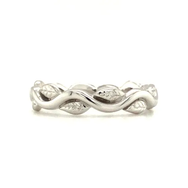 14k white gold wavy leaf band Hudson Valley Goldsmith New Paltz, NY