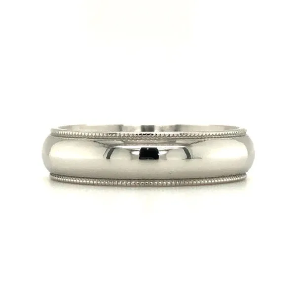 Platinum (950) 5mm Wide Milgrain Edges Comfort Fit Band Hudson Valley Goldsmith New Paltz, NY