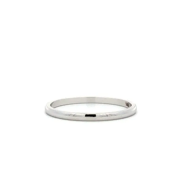 14K White Lightweigh 1.5mm t Standard Fit Half Round Band Hudson Valley Goldsmith New Paltz, NY