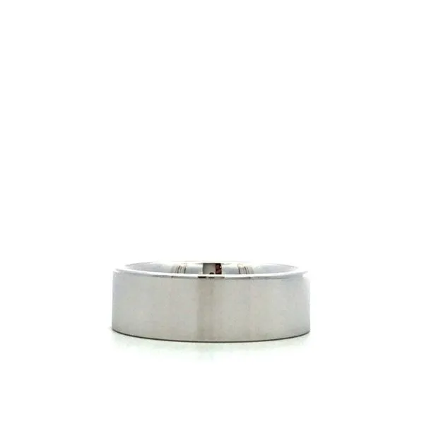Men's 14Kt White Gold Flat Top Wedding Band Hudson Valley Goldsmith New Paltz, NY