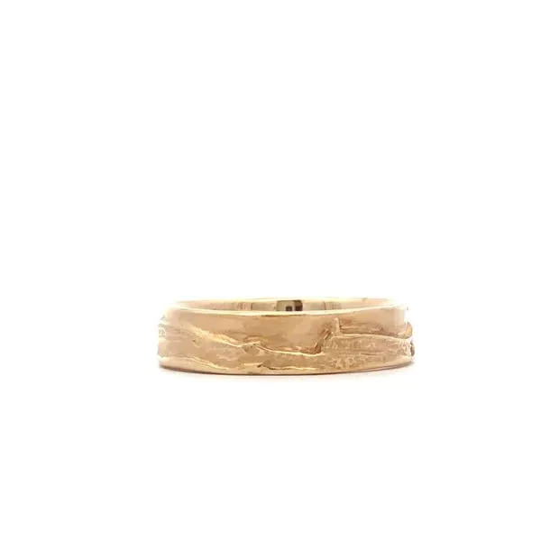 14K Yellow Gold Narrow Mountain Band Featuring New Paltz Landmarks: Skytop On Ridge, Mohonk Gatehouse, Whitecliff Image 2 Hudson Valley Goldsmith New Paltz, NY