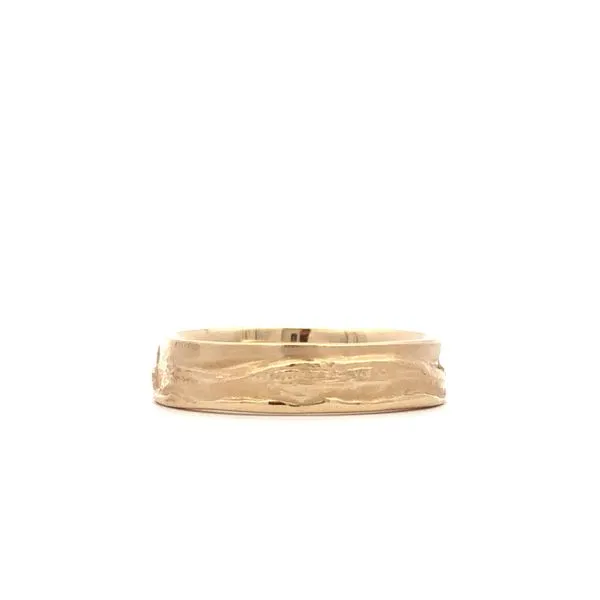 14K Yellow Gold Narrow Mountain Band Featuring New Paltz Landmarks: Skytop On Ridge, Mohonk Gatehouse, Whitecliff Image 4 Hudson Valley Goldsmith New Paltz, NY