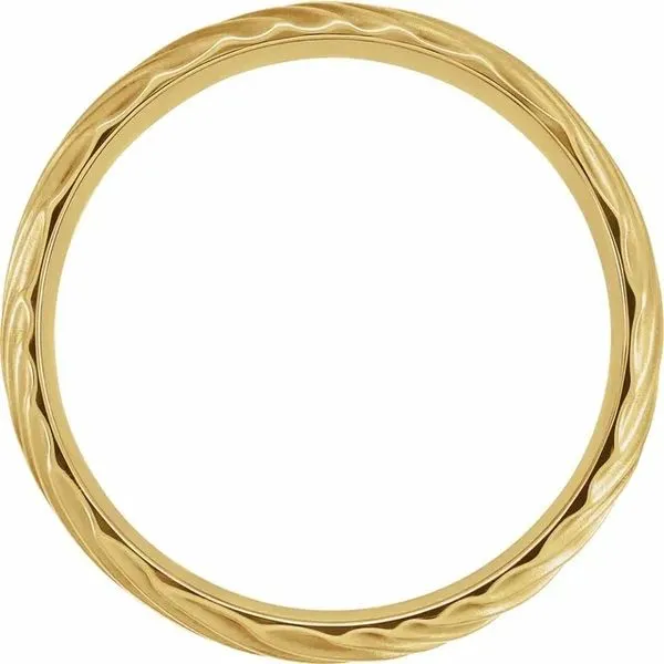 14K Yellow Wavy Textured Band Image 2 Hudson Valley Goldsmith New Paltz, NY