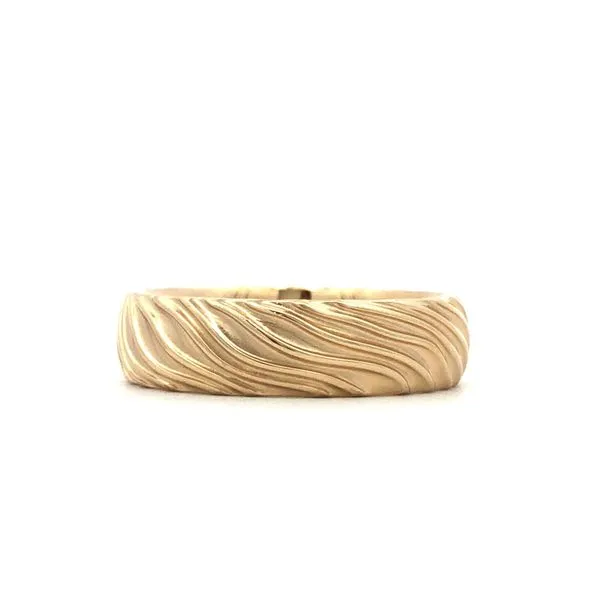 14K Yellow Wavy Textured Band Hudson Valley Goldsmith New Paltz, NY