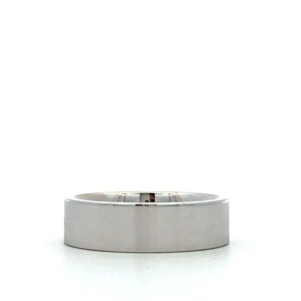 Men's 14Kt White Gold Flat Wedding Band Hudson Valley Goldsmith New Paltz, NY