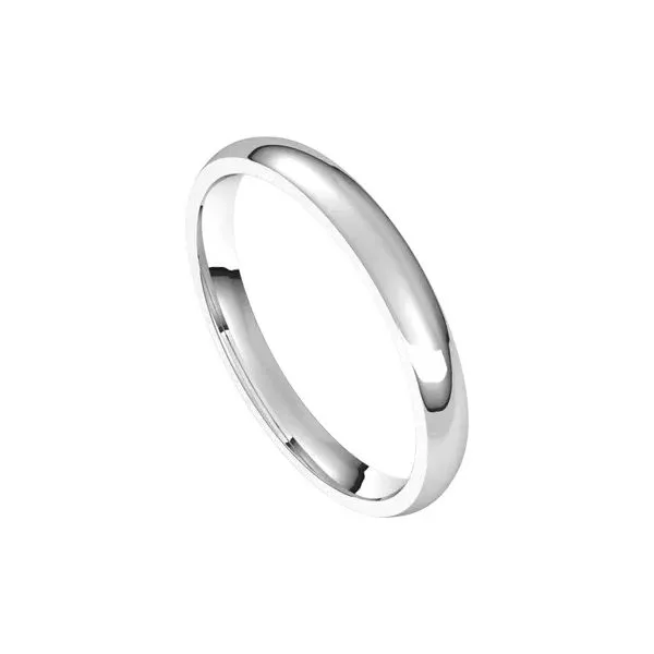 Platinum Lightweight Comfort Fit Half Round Men's Wedding Band Image 2 Hudson Valley Goldsmith New Paltz, NY