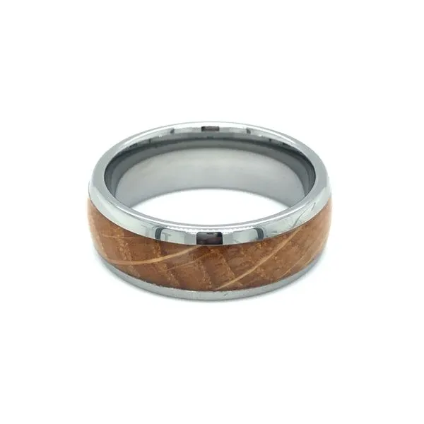 Whiskey Barrel Inlaid Tungsten Men's Wedding Band Hudson Valley Goldsmith New Paltz, NY