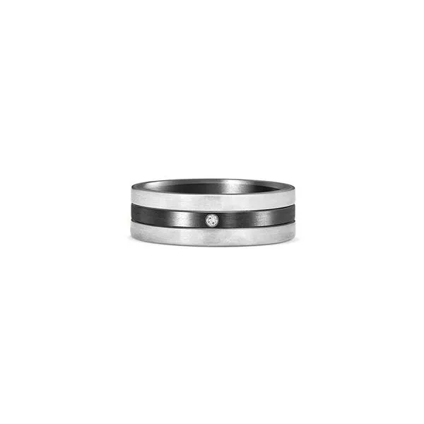 Tantalum & 14K White Gold Band with Diamond Hudson Valley Goldsmith New Paltz, NY
