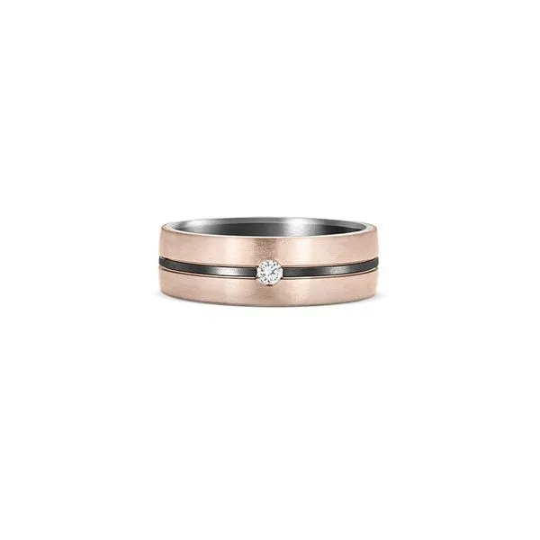 Tantalum & 14K Rose Gold Band with Diamond Hudson Valley Goldsmith New Paltz, NY