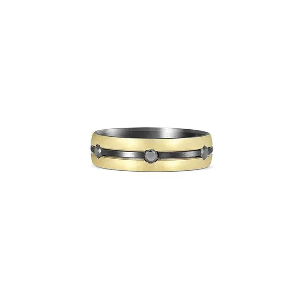 Tantalum & 14K Yellow Gold Band with Black Diamonds Hudson Valley Goldsmith New Paltz, NY