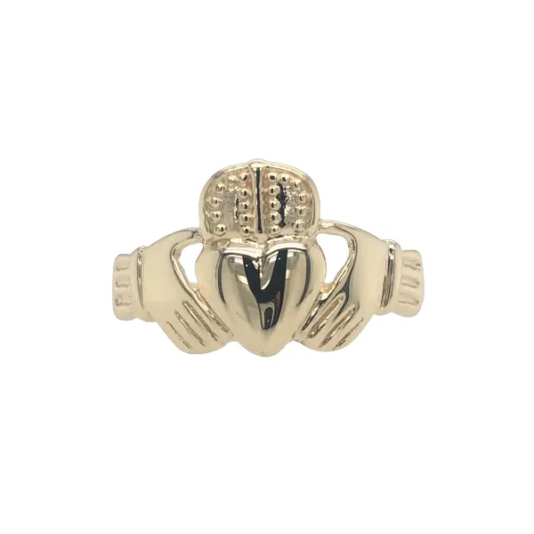 14k yellow gold large claddagh style ring Hudson Valley Goldsmith New Paltz, NY
