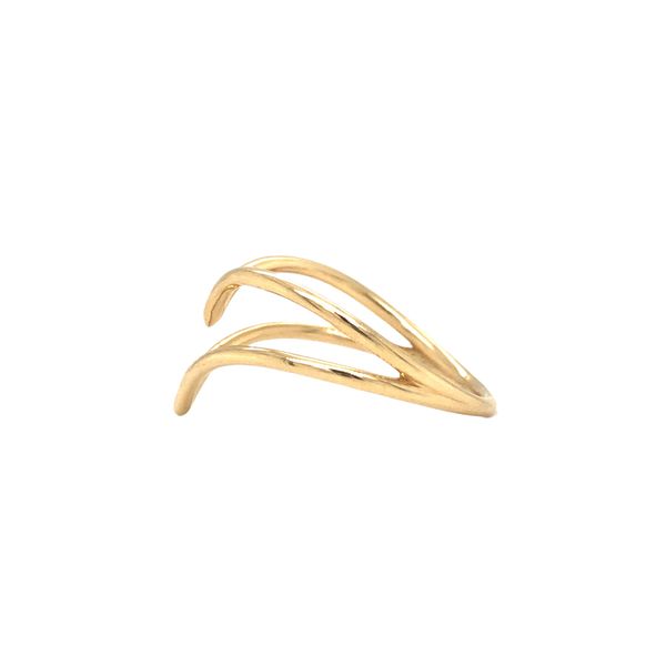 14k yellow gold double chevron curved band with a high polish finish Image 2 Hudson Valley Goldsmith New Paltz, NY