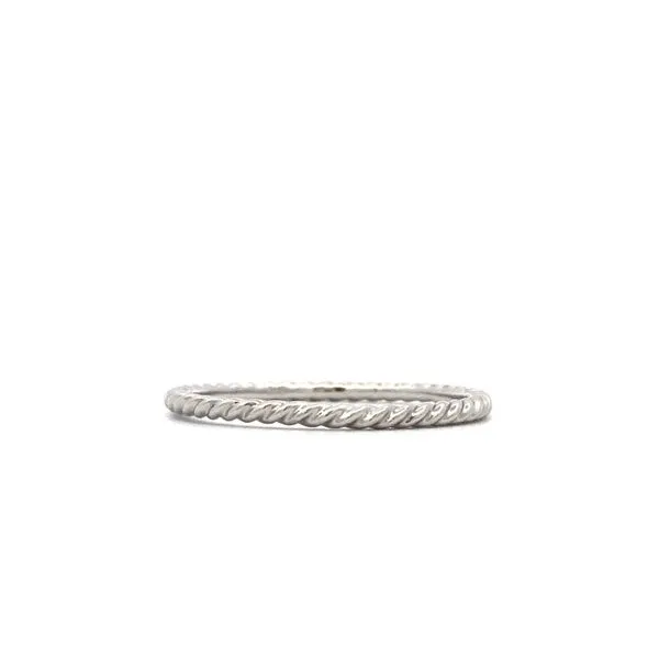 14K white Gold Skinny Rope Band Hudson Valley Goldsmith New Paltz, NY