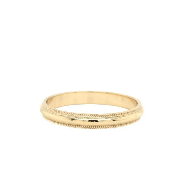 14K Yellow 2 mm Milgrain Half Round Edge Band Size 7 Hudson Valley Goldsmith New Paltz, NY