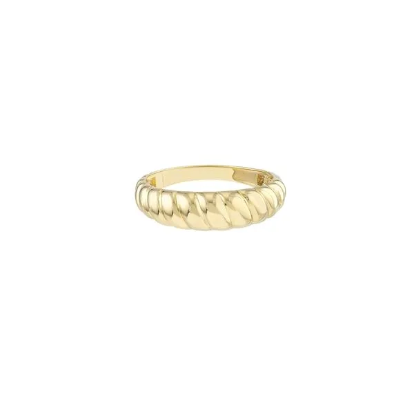 14K Yellow Gold 3mm Ribbed Polished Ring Hudson Valley Goldsmith New Paltz, NY