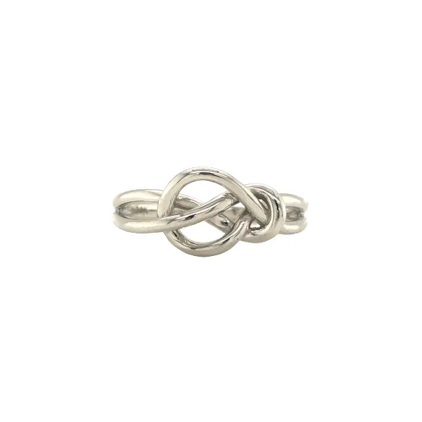 14k white gold Hercules love knot ring Hudson Valley Goldsmith New Paltz, NY