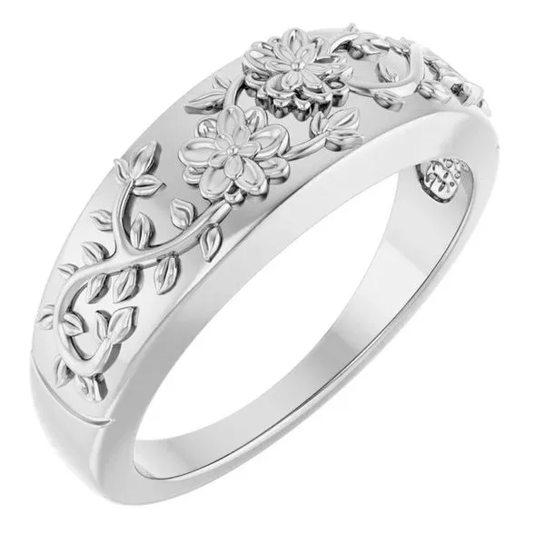 Sterling Silver Floral Ring Image 2 Hudson Valley Goldsmith New Paltz, NY