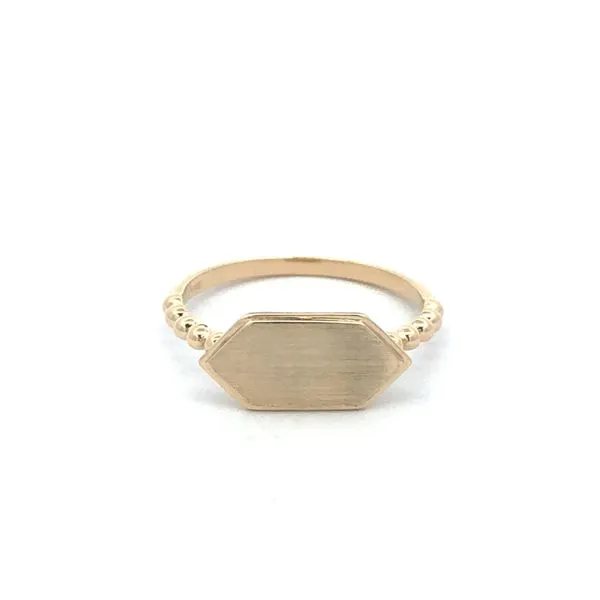 14K Yellow Geometric Signet Ring Hudson Valley Goldsmith New Paltz, NY