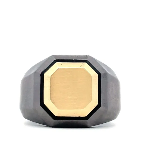 14K Yellow Gold & Tantalum Signet Ring Hudson Valley Goldsmith New Paltz, NY