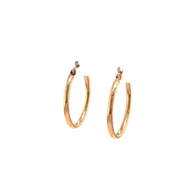 14K Rose Gold Oval Hoop Earrings 14K Rose Gold Oval Hoop Earrings Hudson Valley Goldsmith New Paltz, NY