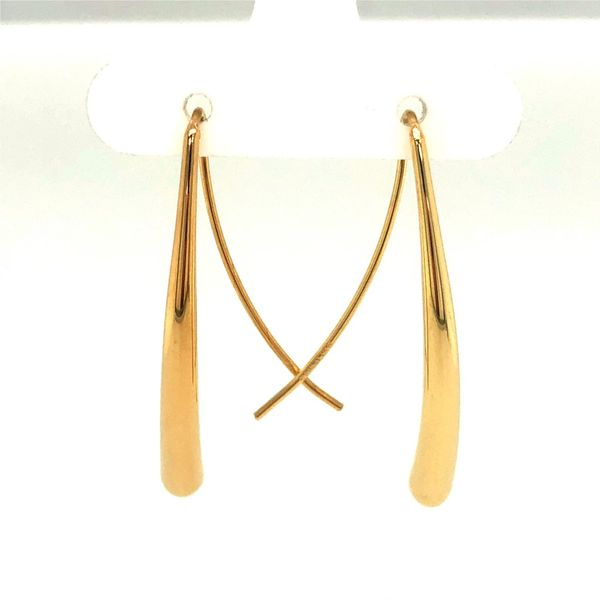 14K Yellow Gold Long Teardrop Shape Earrings with Hook Wire 14K Yellow Gold Long Teardrop Shape Earrings with Hook Wire Hudson Valley Goldsmith New Paltz, NY