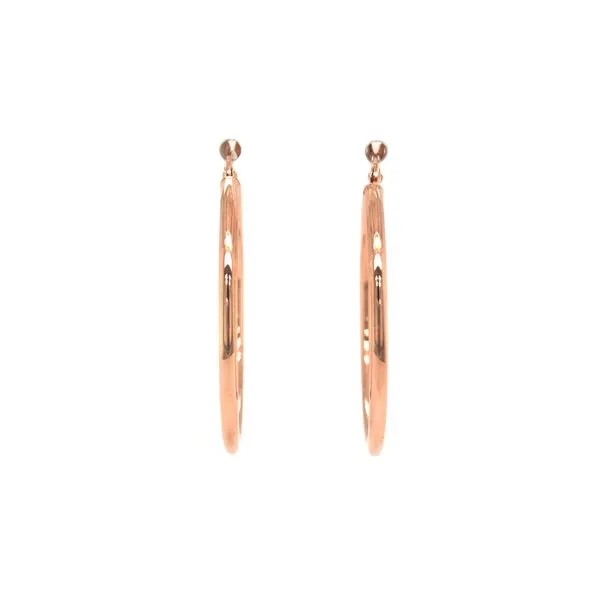 14k rose gold 34 x 2mm large round hoop earrings Hudson Valley Goldsmith New Paltz, NY