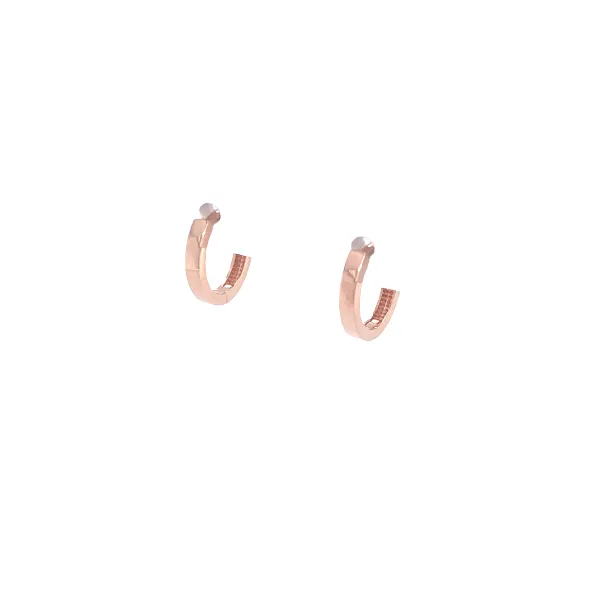 14k rose gold small huggie earrings solid Hudson Valley Goldsmith New Paltz, NY