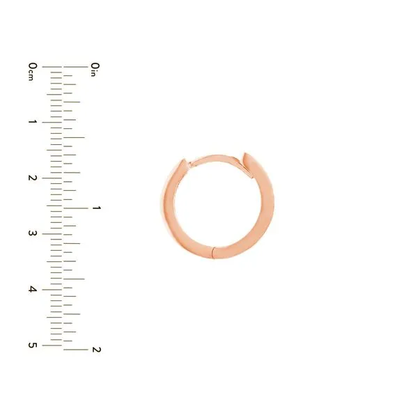 14K Rose Gold 11Mm Huggie Earrings Solid Image 2 Hudson Valley Goldsmith New Paltz, NY