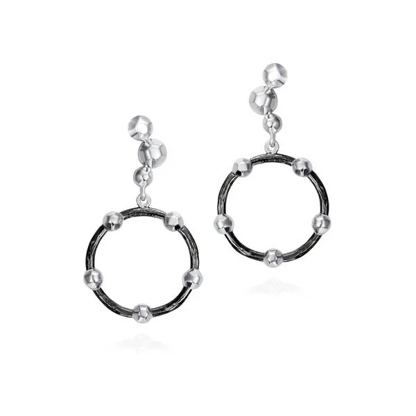CELESTIAL Collection Sterling Silver Earrings with Black Ruthenium Post Drops Hudson Valley Goldsmith New Paltz, NY