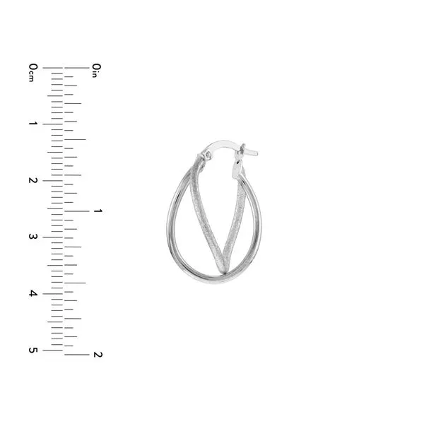 Polished and Satin Twisted Hoop Earrings Image 2 Hudson Valley Goldsmith New Paltz, NY