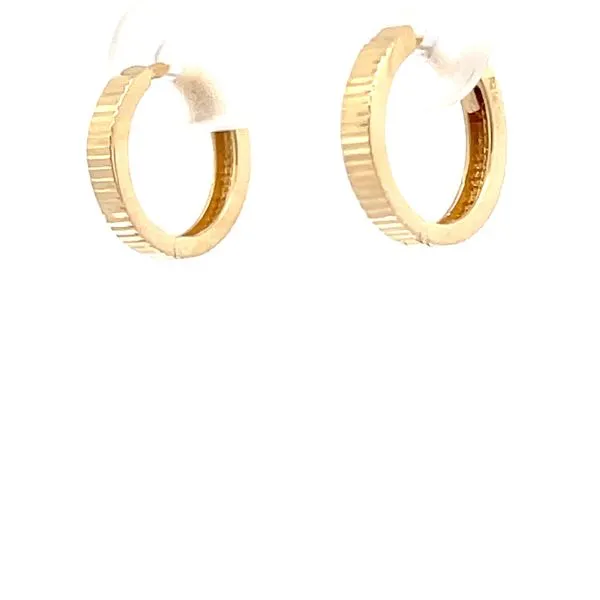 14K Yellow Gold Huggie Earrings Image 3 Hudson Valley Goldsmith New Paltz, NY