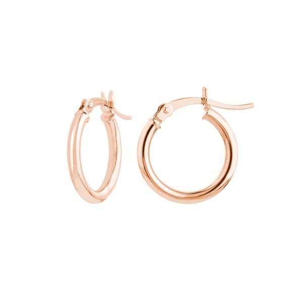 Rose Gold Small Hoop Earrings Hudson Valley Goldsmith New Paltz, NY