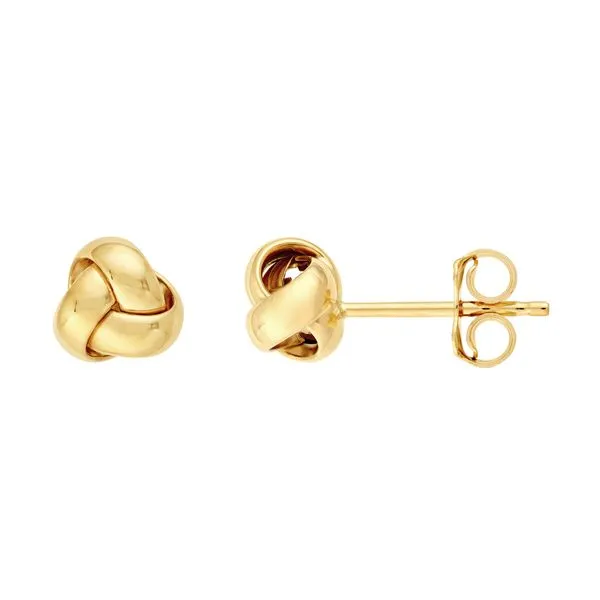 14K Yellow Gold Love Knot Stud Earrings Hudson Valley Goldsmith New Paltz, NY