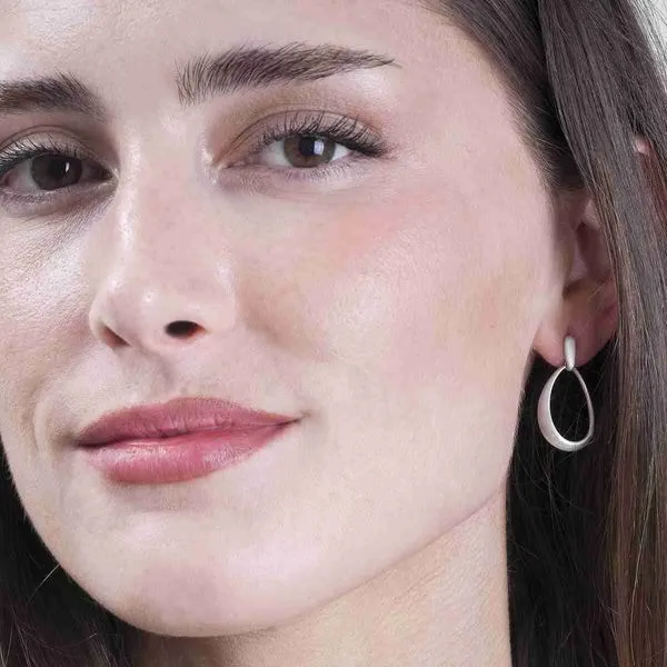 MIA Collection Sterling Silver Oval Earrings Image 2 Hudson Valley Goldsmith New Paltz, NY