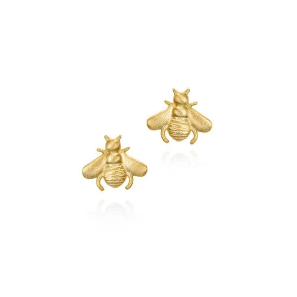 Sterling Silver Bee Earrings with 18k Gold Vermeil Hudson Valley Goldsmith New Paltz, NY