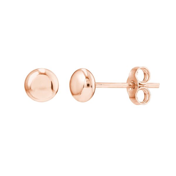 14K Rose Gold Pebble Stud Earrings Hudson Valley Goldsmith New Paltz, NY