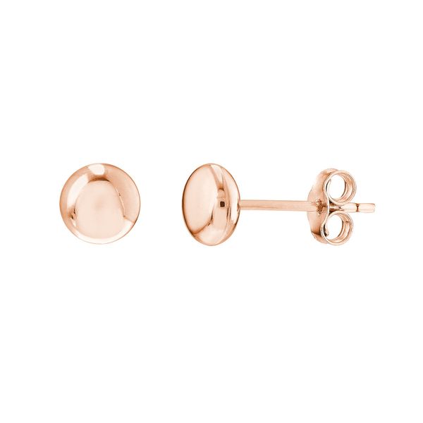 14K Rose Gold Pebble Stud Earrings Hudson Valley Goldsmith New Paltz, NY