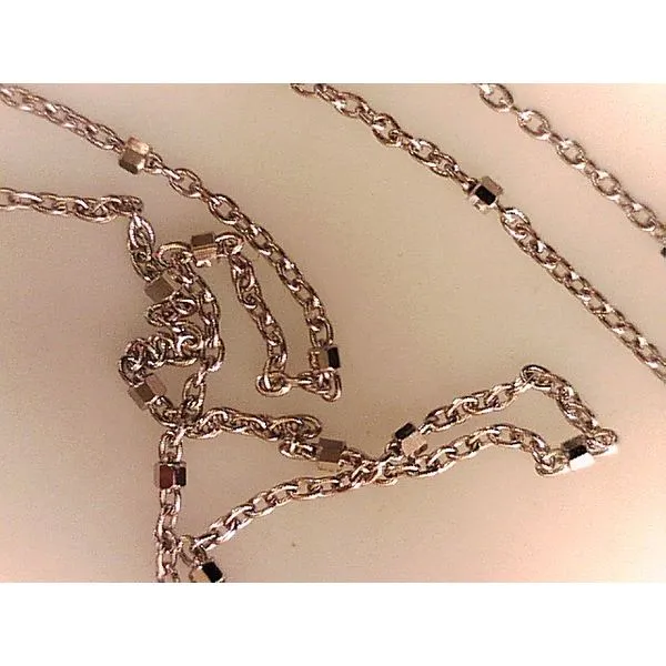 14K rose Gold Fancy Station Link Chain 18