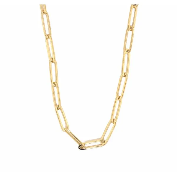 14k Yellow Gold Handmade Elongated Link 18