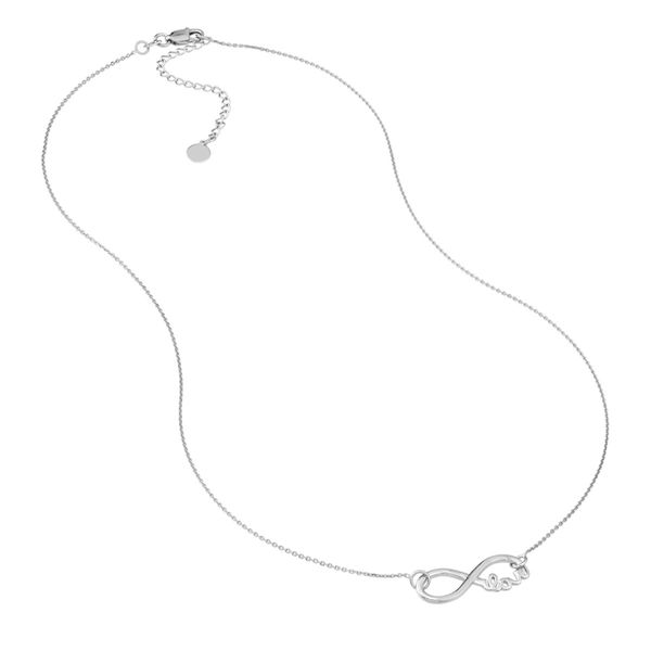 Sterling Silver Infinity Symbol Love Adjustable Necklace Image 2 Hudson Valley Goldsmith New Paltz, NY