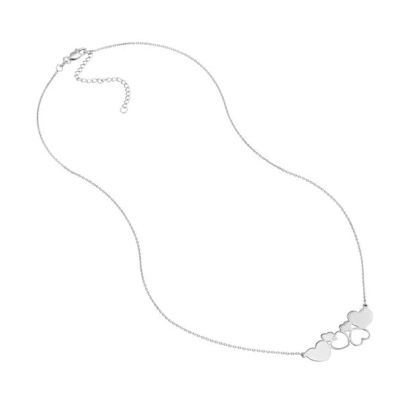 Sterling Silver Alternating Heart Cluster Necklace Image 2 Hudson Valley Goldsmith New Paltz, NY