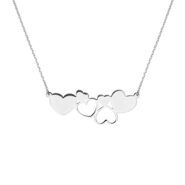 Sterling Silver Alternating Heart Cluster Necklace Hudson Valley Goldsmith New Paltz, NY