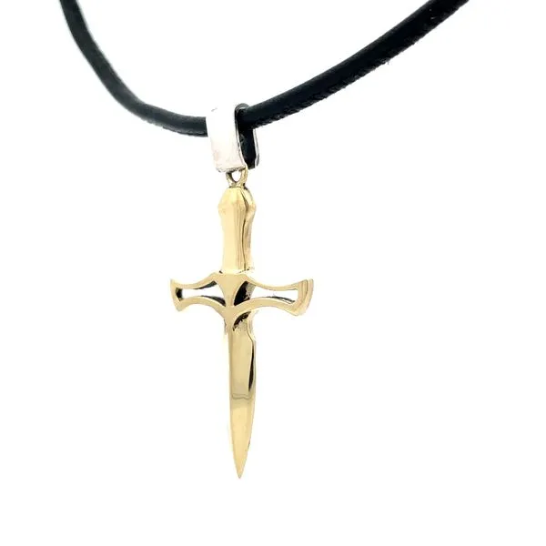 18Kt Gold Bandit Knife Pendant Necklace Image 4 Hudson Valley Goldsmith New Paltz, NY