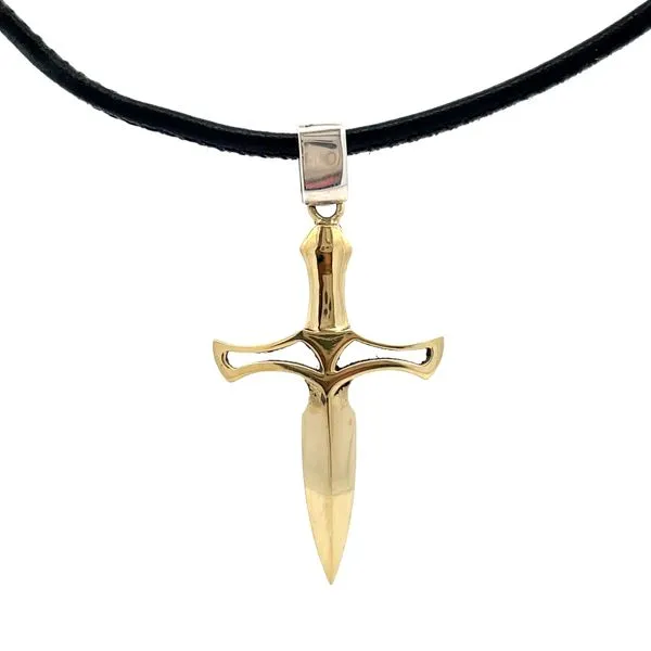 18Kt Gold Bandit Knife Pendant Necklace Hudson Valley Goldsmith New Paltz, NY