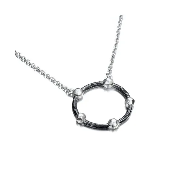CELESTIAL Collection Necklace in Sterling Silver Organic Texture with Black Ruthenium 16-18" Hudson Valley Goldsmith New Paltz, NY
